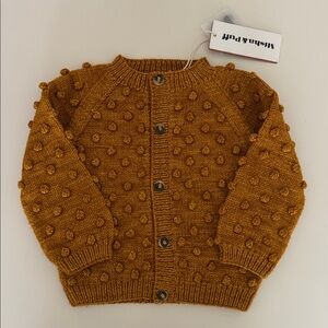 Misha & Puff - Baby Popcorn Cardigan, Marigold Size 18-24M